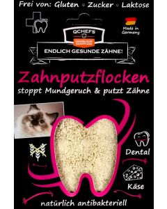 QCHEFS Zahnputzflocken Katze 80 g