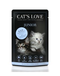 Cats Love Junior Kalb 85 g              mit Eierschalen & Lachsöl                                                       